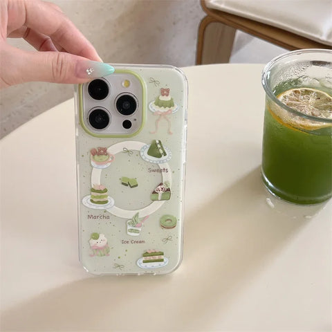 Kawaii Matcha Cake Phone Grip