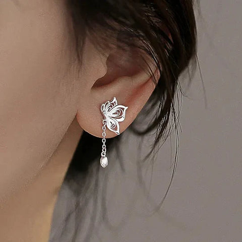 Silver Butterfly Stud Earrings