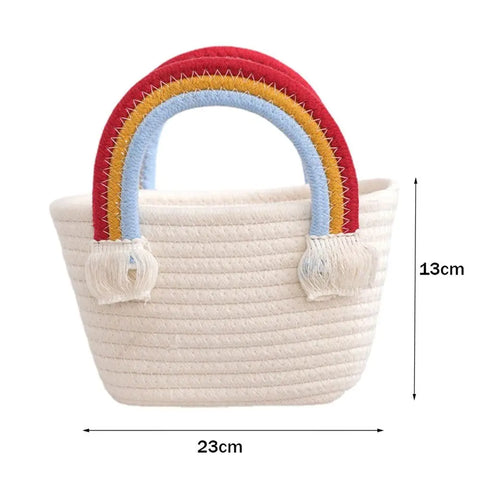 Rainbow Handle Tote Handbag