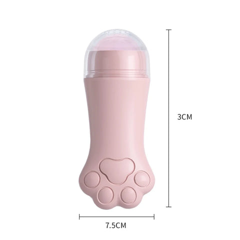 Cat Paw Rose Quartz Face Oil Absorbing Roller