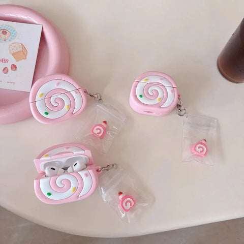 Strawberry Swiss Roll AirPods Case