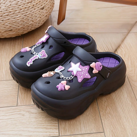 Cute Stars and Bows Summer Platform Shoes