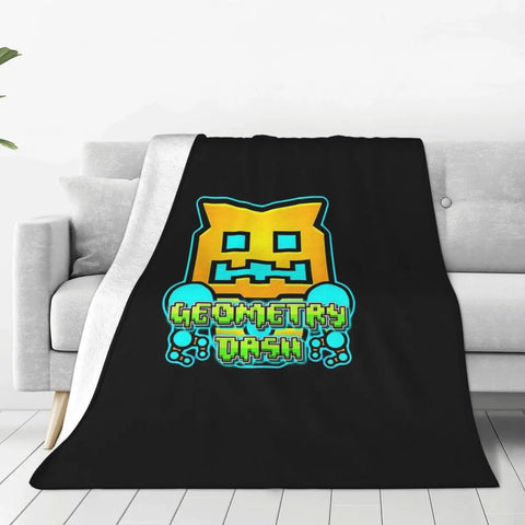 Geometry Dash Winter Throw Blanket