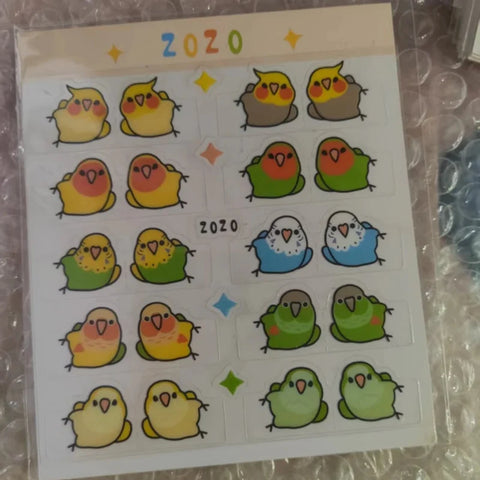 Kawaii Bird Index Stickers