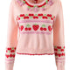 Pink Cherry & Strawberry Cropped Cardigan