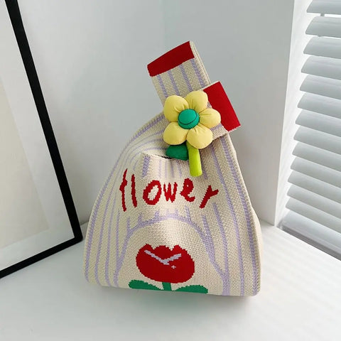 Kawaii Flower Knot Beach Bag