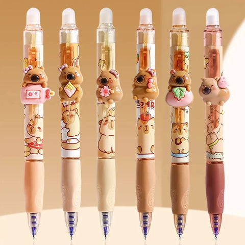 Cute Capy Buddies Erasable Gel Pen 6pcs