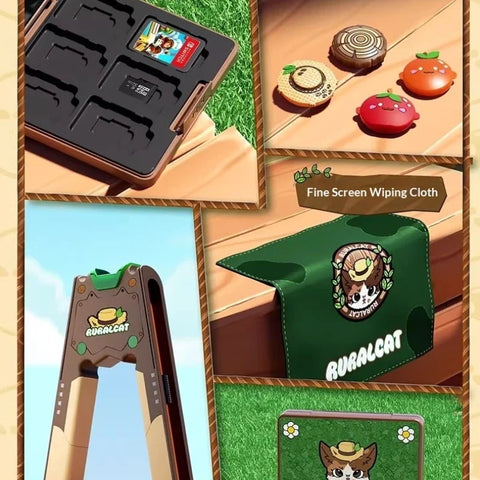 Kawaii Farming Neko Switch Case and Accessories NS/OLED/NS2