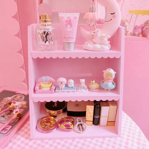 Wooden Shelves with Heart Trim
