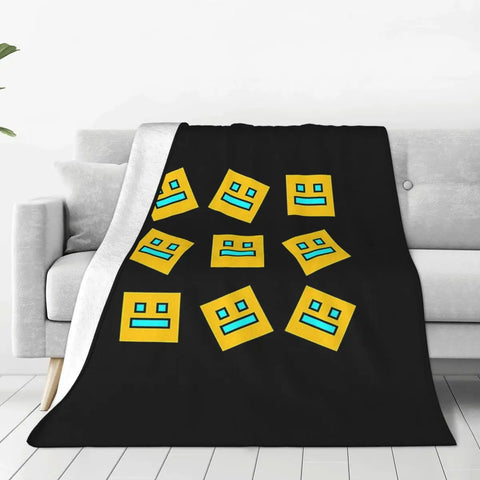 Geometry Dash Winter Throw Blanket