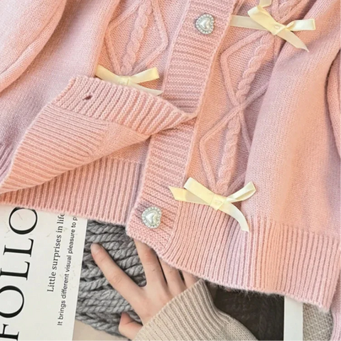 Cute Lace Collar Pastel Cardigans