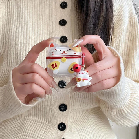 Kawaii Lucky Cat AirPods Case