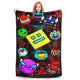 Gaming Meme Blankets – Lightweight Velvet Throw Blanket for Geometry Dash Merch