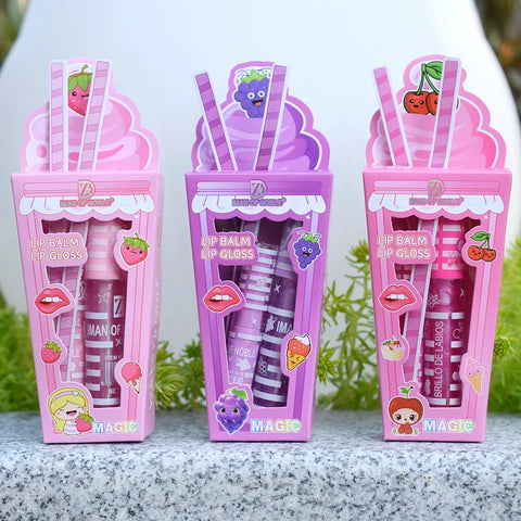 GLORY CARROT Lip Balm + Gloss Set