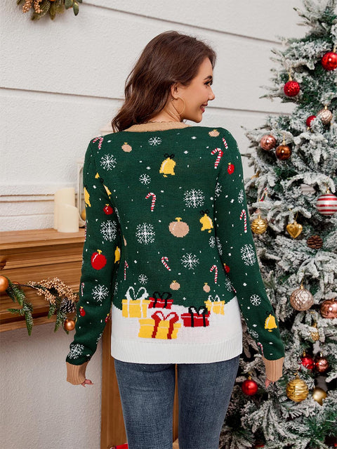 Santa Claus Crewneck Pullover Sweater with Lights | NCS