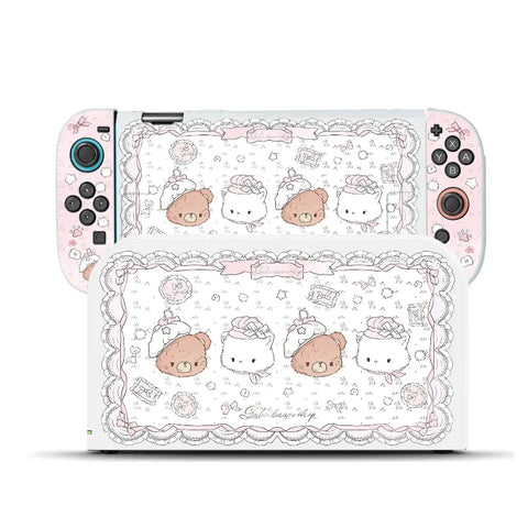 Kawaii Bear and Kitties Tea Party Switch Case NS2
