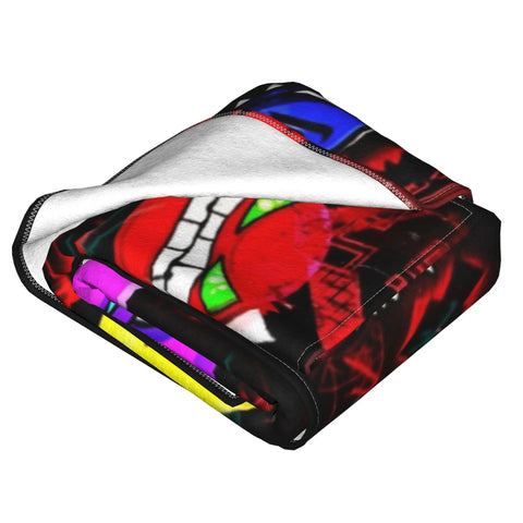Gaming Meme Blankets – Lightweight Velvet Throw Blanket for Geometry Dash Merch
