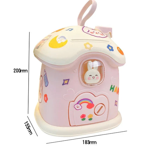 Cute Bunny House Coin Bank
