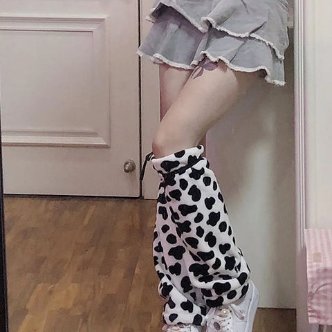 Cow Pattern Print Leg Warmers