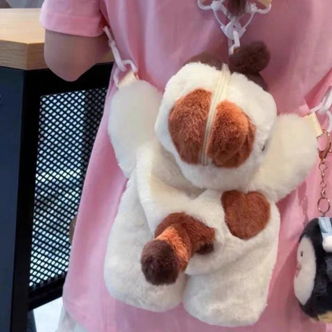 Plush Kitty & Puppy Crossbody Bags