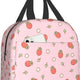 Strawberry Print Insulated Lunch Bags
