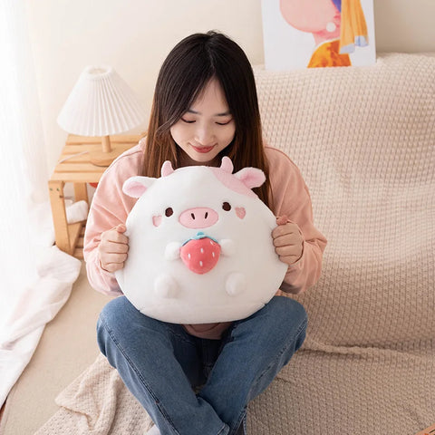Strawberry Cow & Popcorn Cat Plushies