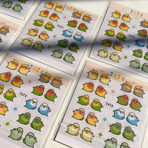Kawaii Bird Index Stickers