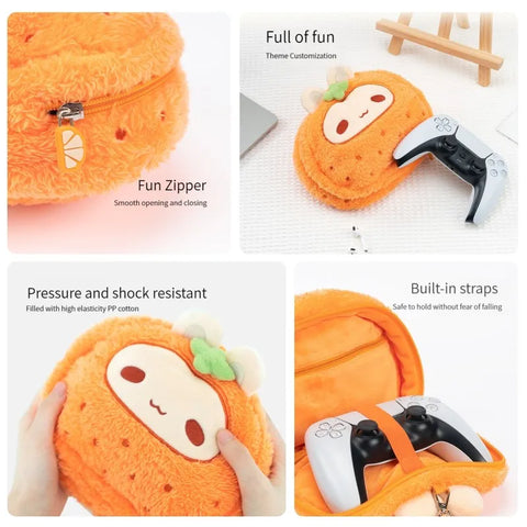 Plush Carrot Bunny Game Controller Case