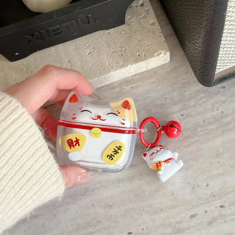Kawaii Lucky Cat AirPods Case
