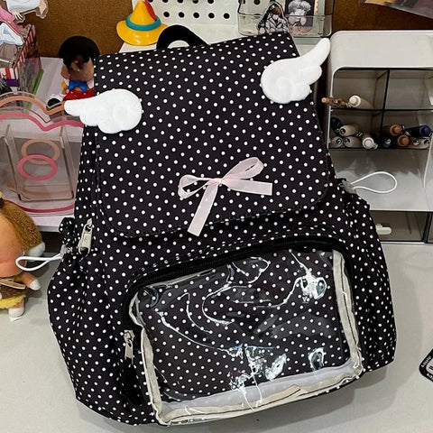 Kawaii Polka Dot Backpack