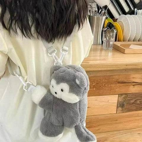 Plush Kitty & Puppy Crossbody Bags