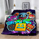 Geometry Dash Blanket – Soft Cozy Printed Throw Blanket for Gaming Room Decor
