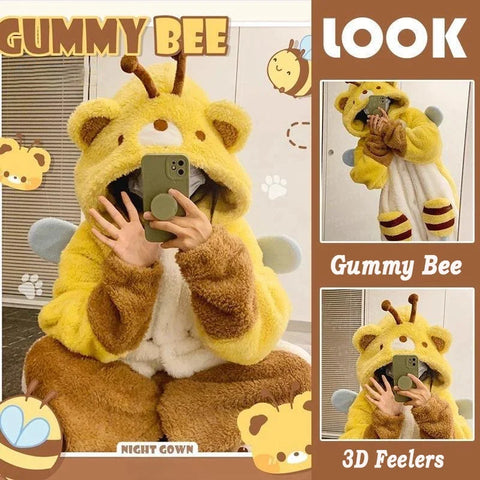 Honey Bee Bear Fleece Pajamas