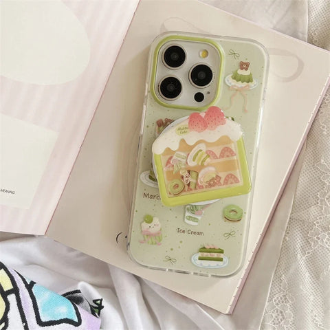 Kawaii Matcha Cake Phone Grip