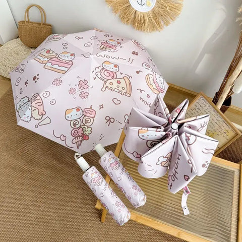 Kawaii Kitty Treats Sun Proof Umbrella