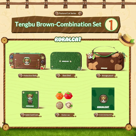 Kawaii Farming Neko Switch Case and Accessories NS/OLED/NS2