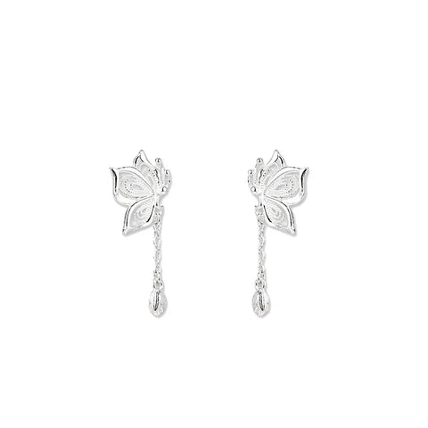 Silver Butterfly Stud Earrings