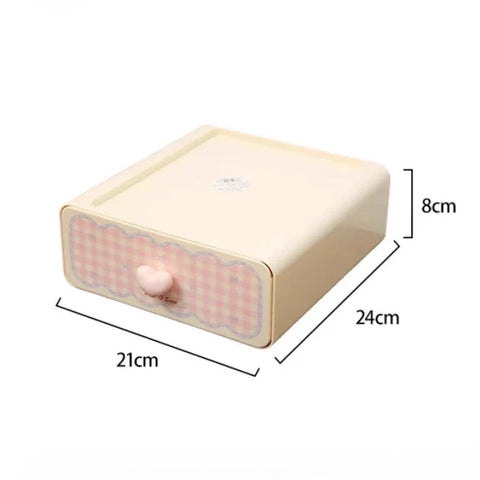 Pastel Gingham Desktop Stationery Organizer