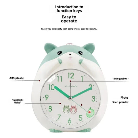 Cute Hamster Clock & Night Light