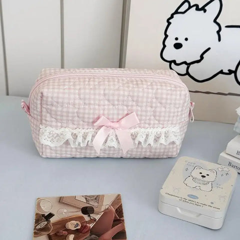 Gingham & Lace Pencil Case