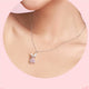 Silver Crystal Bunny Bowknot Pendant