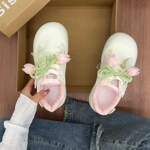 Kawaii Pastel Sweet Tulips Sneakers