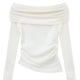 White Off Shoulder Shirt & Skirt