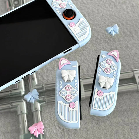 Kawaii Neko and Bows Switch Case NS/OLED/NS2