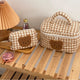 Gingham Teddy Bear Cosmetics Bag