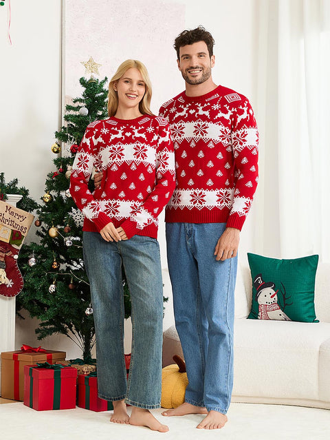 Snowflake Red Fair Isle Christmas Sweater | NCS