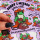 Sorry I Missed Your Call – Cowboy Frog Glitter Vinyl Sticker