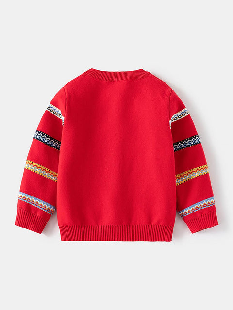 Striped Reindeer Christmas Sweater for Kids | NCS