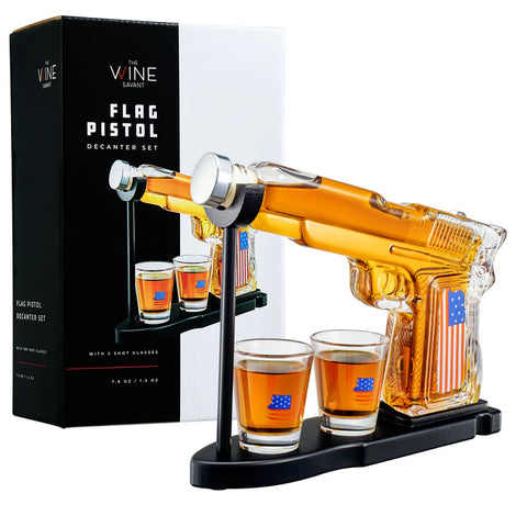 Father Whiskey Decanter Set - 8 Oz with Two 2 Oz Glasses