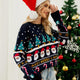 Thick Ugly Christmas Sweater with Santa and Christmas Tree Jacquard | NCS